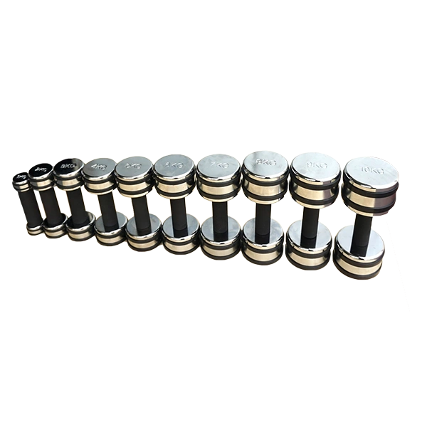 Набор хромированных гантелей Smith DB126 с обрезиненной рукояткой (пара) от 1 до 10кг, с шагом 1кг