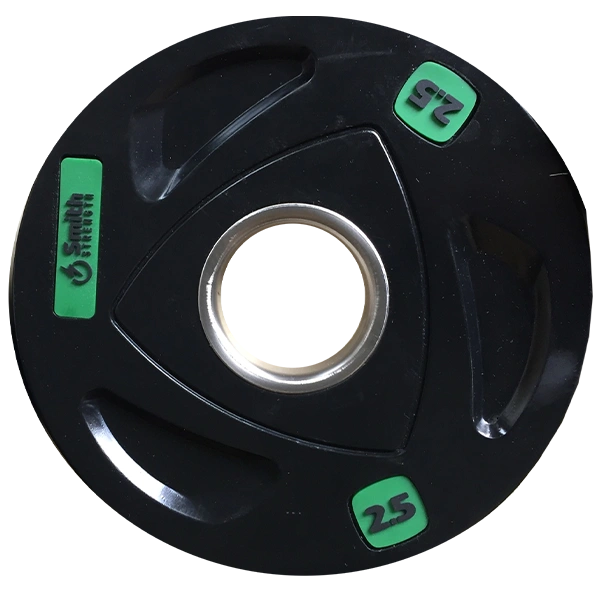 Диск для штанги Smith WP085-2,5 c 3-м хватом, обрезиненный, 2,5кг