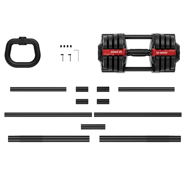 Набор регулируемый штанга+гантель+гиря HYFIT 18 кг