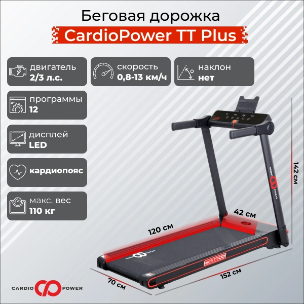 Беговая дорожка CardioPower TT Plus
