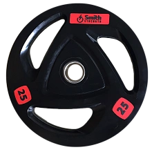 Диск для штанги Smith WP085-25 c 3-м хватом, обрезиненный, 25кг