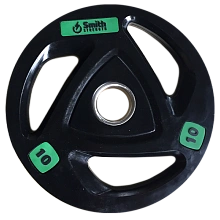 Диск для штанги Smith WP085-10 c 3-м хватом, обрезиненный, 10кг