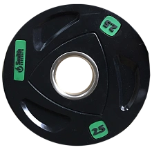 Диск для штанги Smith WP085-2,5 c 3-м хватом, обрезиненный, 2,5кг